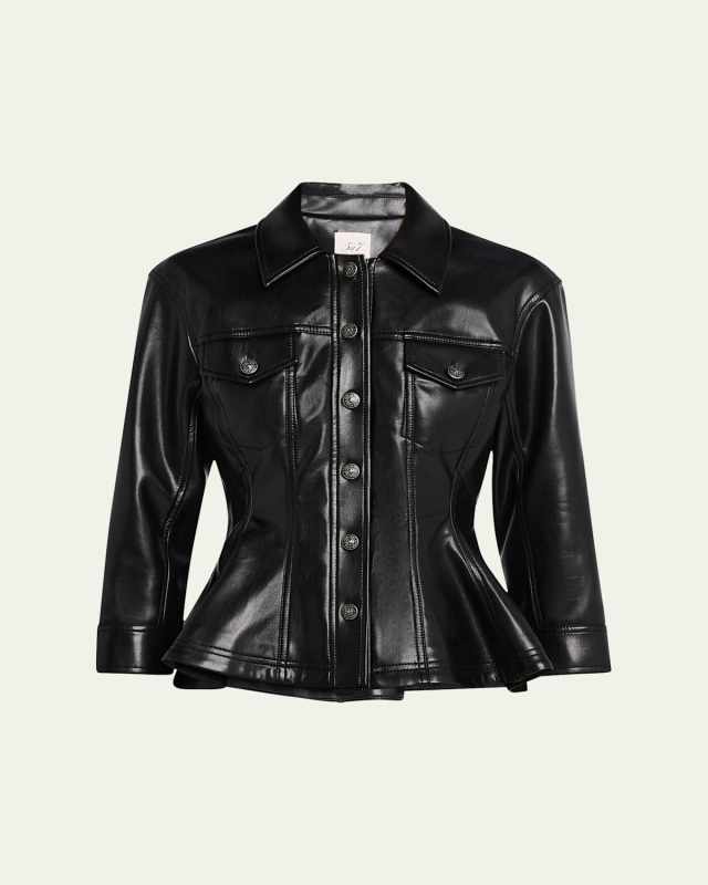 Gina Vegan Leather Peplum Jacket